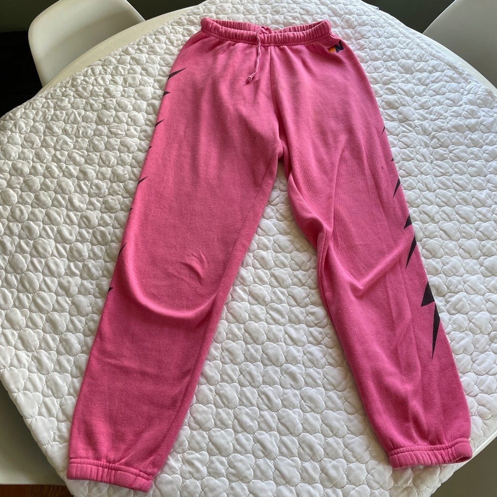Aviator Nation Bolt 4 Pink Sweat Pants Super Soft Made in USA